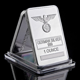 1 OZ German Eagle Silver Bar