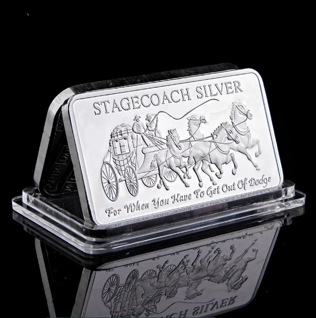 1 OZ Stagecoach Silver Bar